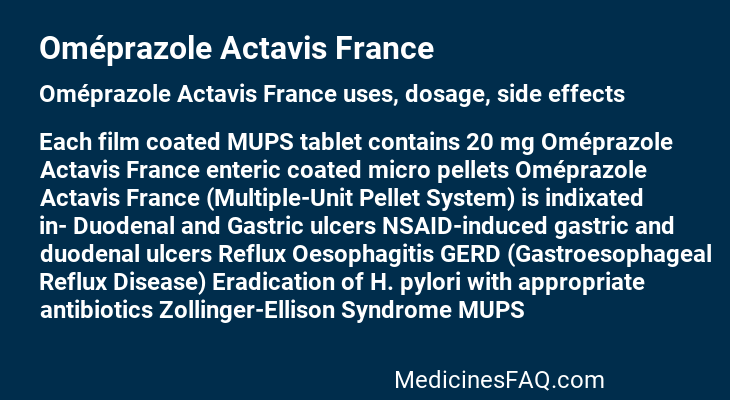 Oméprazole Actavis France