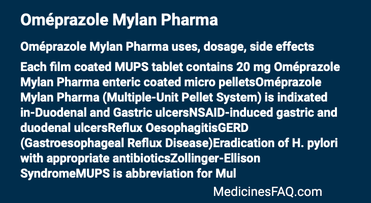 Oméprazole Mylan Pharma