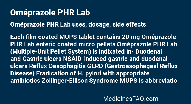 Oméprazole PHR Lab