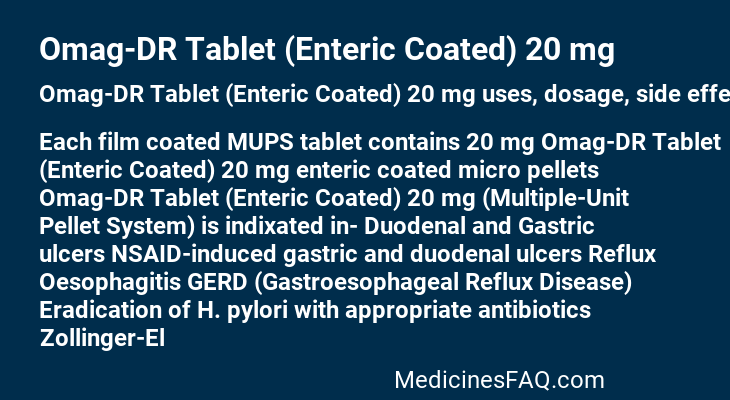 Omag-DR Tablet (Enteric Coated) 20 mg