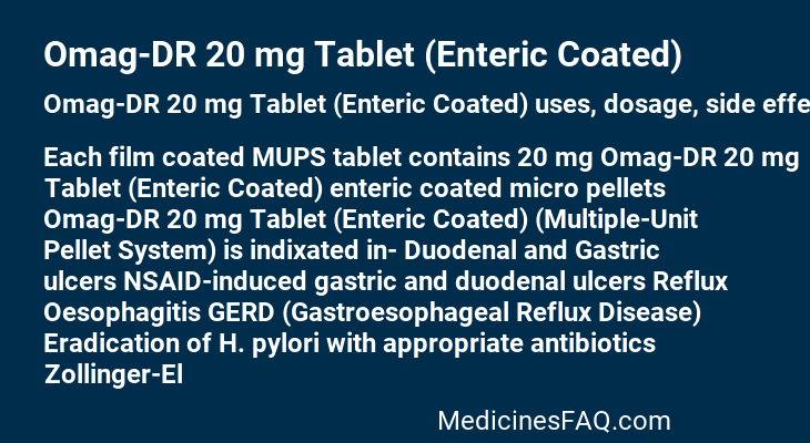 Omag-DR 20 mg Tablet (Enteric Coated)