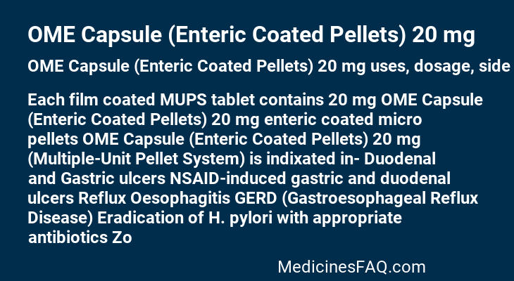 OME Capsule (Enteric Coated Pellets) 20 mg