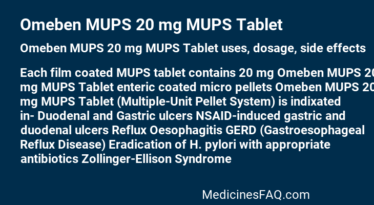 Omeben MUPS 20 mg MUPS Tablet