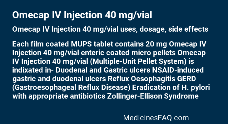 Omecap IV Injection 40 mg/vial