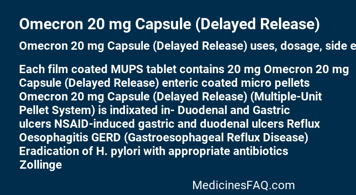 Omecron 20 mg Capsule (Delayed Release)