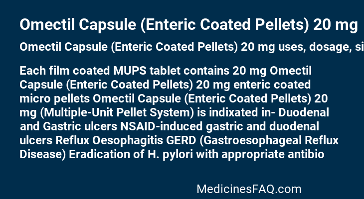 Omectil Capsule (Enteric Coated Pellets) 20 mg