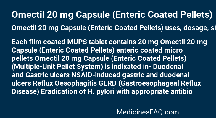 Omectil 20 mg Capsule (Enteric Coated Pellets)