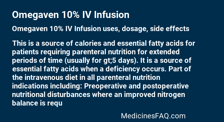 Omegaven 10% IV Infusion