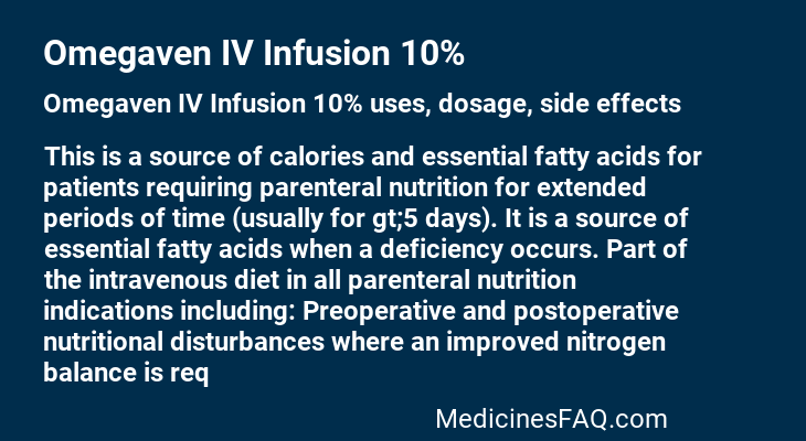 Omegaven IV Infusion 10%