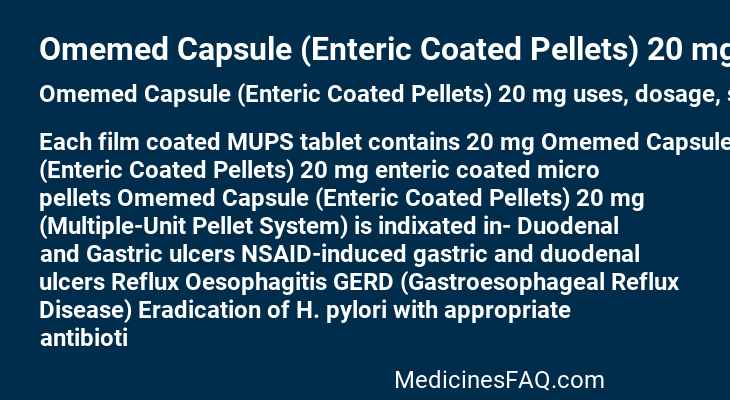 Omemed Capsule (Enteric Coated Pellets) 20 mg