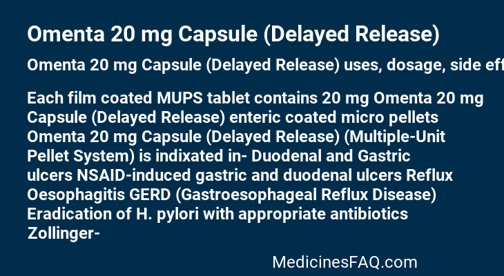 Omenta 20 mg Capsule (Delayed Release)