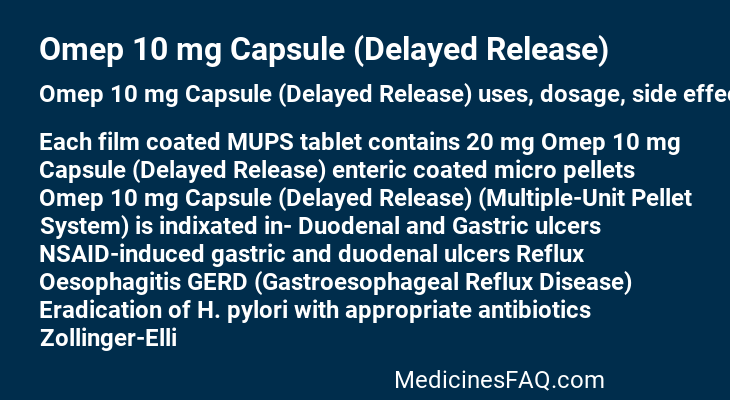 Omep 10 mg Capsule (Delayed Release)