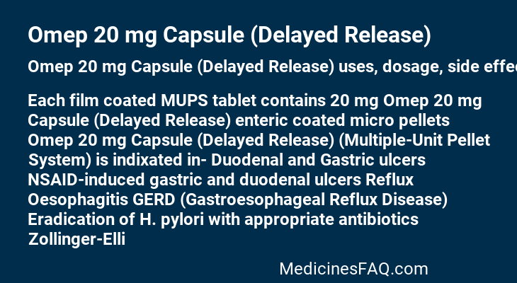 Omep 20 mg Capsule (Delayed Release)