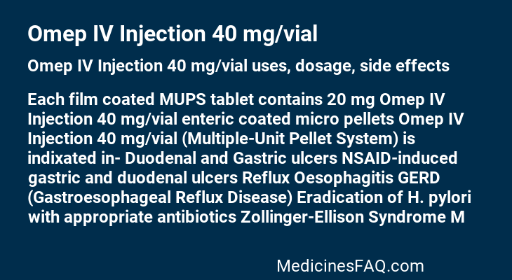 Omep IV Injection 40 mg/vial