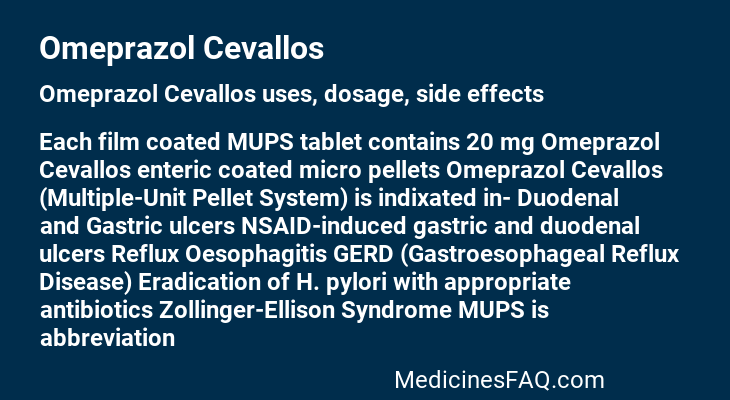 Omeprazol Cevallos