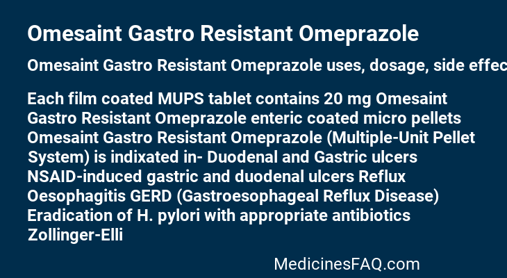 Omesaint Gastro Resistant Omeprazole
