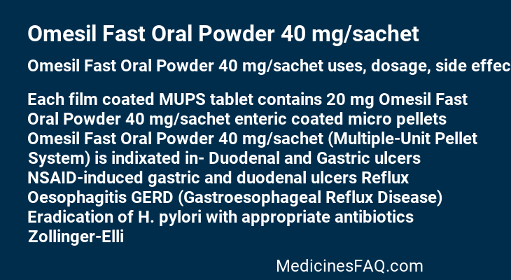 Omesil Fast Oral Powder 40 mg/sachet