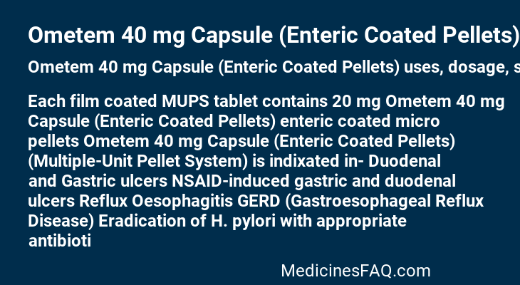 Ometem 40 mg Capsule (Enteric Coated Pellets)