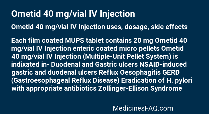 Ometid 40 mg/vial IV Injection