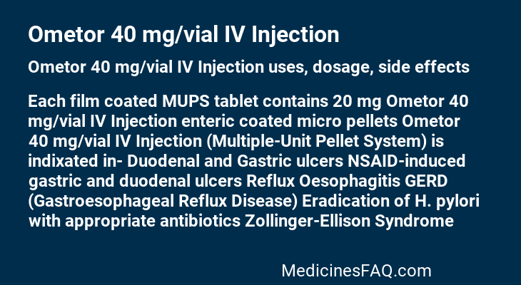 Ometor 40 mg/vial IV Injection