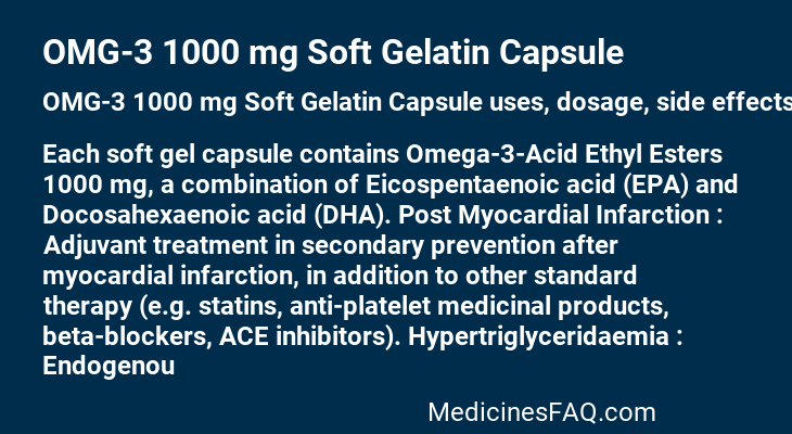 OMG-3 1000 mg Soft Gelatin Capsule