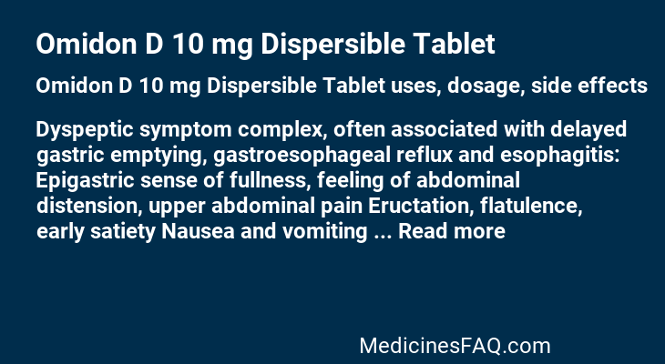 Omidon D 10 mg Dispersible Tablet