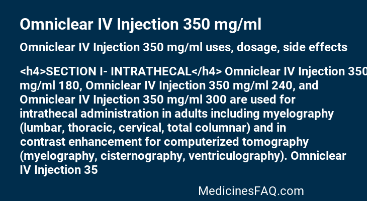 Omniclear IV Injection 350 mg/ml