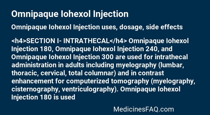 Omnipaque Iohexol Injection