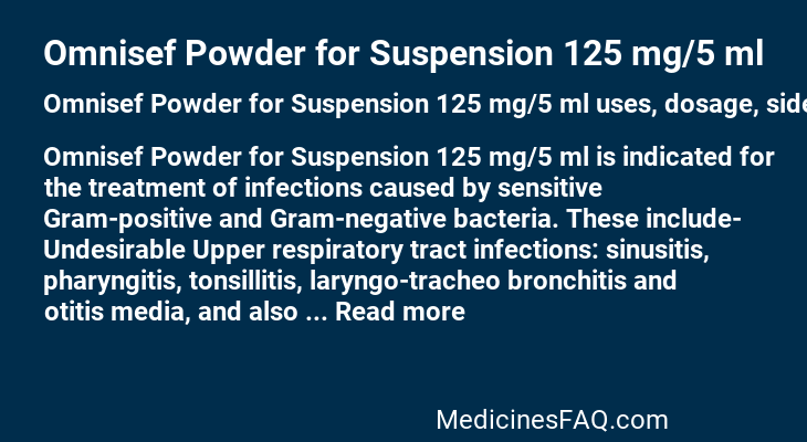 Omnisef Powder for Suspension 125 mg/5 ml