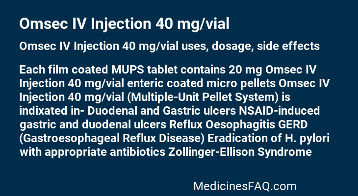 Omsec IV Injection 40 mg/vial