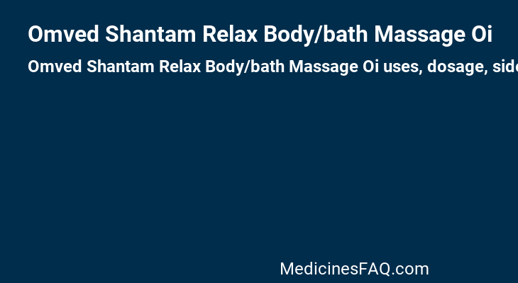 Omved Shantam Relax Body/bath Massage Oi