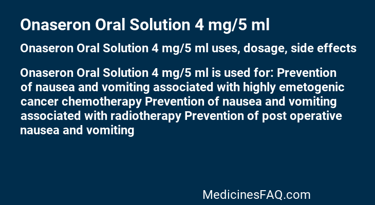 Onaseron Oral Solution 4 mg/5 ml