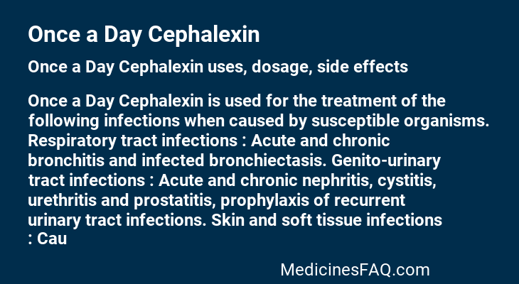 Once a Day Cephalexin