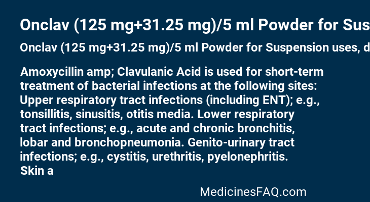 Onclav (125 mg+31.25 mg)/5 ml Powder for Suspension