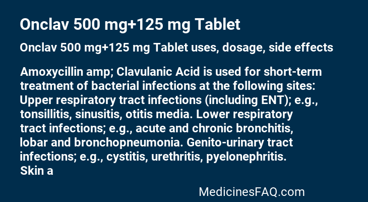 Onclav 500 mg+125 mg Tablet