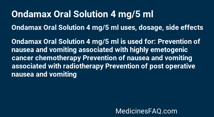 Ondamax Oral Solution 4 mg/5 ml