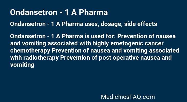 Ondansetron - 1 A Pharma