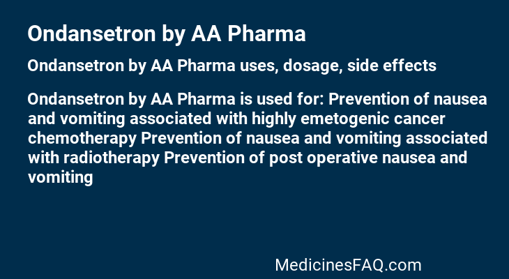 Ondansetron by AA Pharma