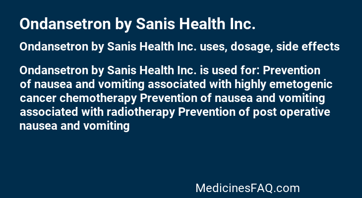 Ondansetron by Sanis Health Inc.