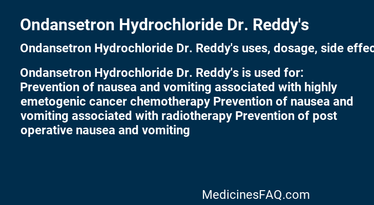 Ondansetron Hydrochloride Dr. Reddy's