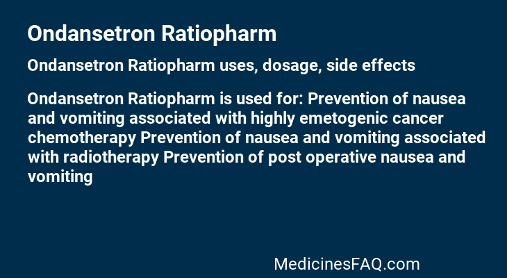 Ondansetron Ratiopharm