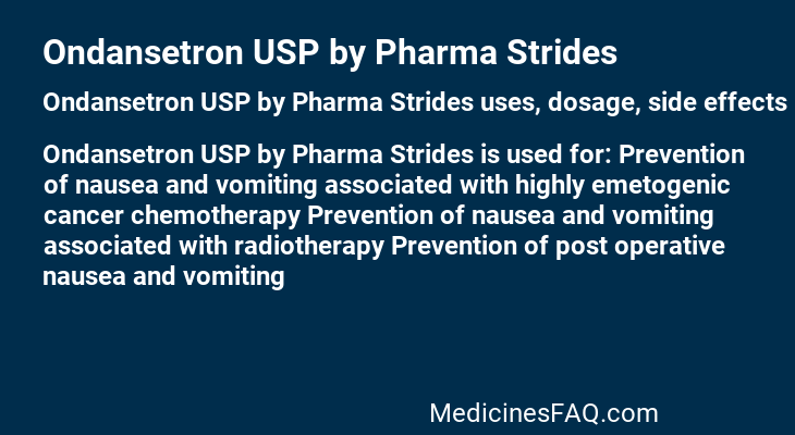 Ondansetron USP by Pharma Strides