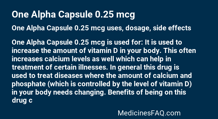 One Alpha Capsule 0.25 mcg