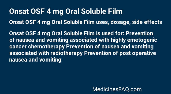 Onsat OSF 4 mg Oral Soluble Film