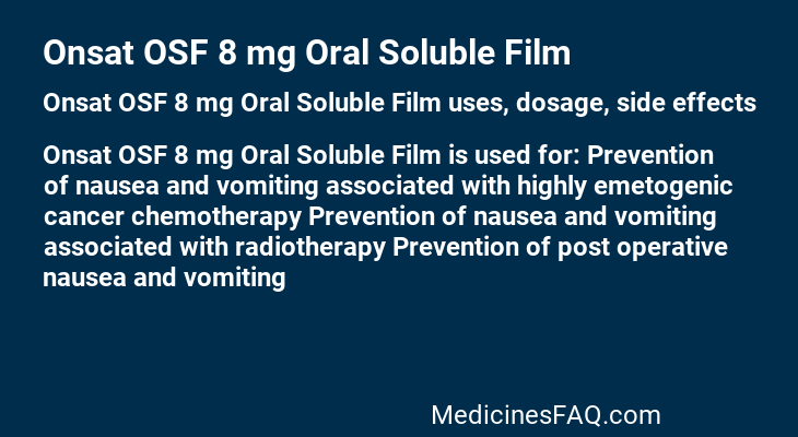 Onsat OSF 8 mg Oral Soluble Film