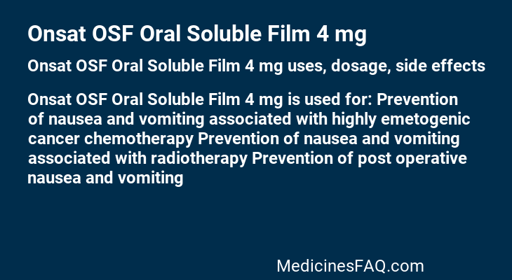 Onsat OSF Oral Soluble Film 4 mg