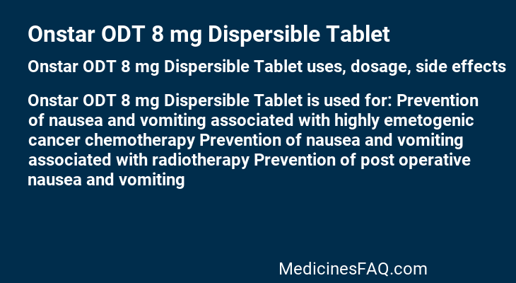 Onstar ODT 8 mg Dispersible Tablet