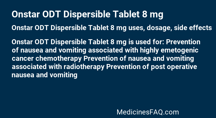 Onstar ODT Dispersible Tablet 8 mg