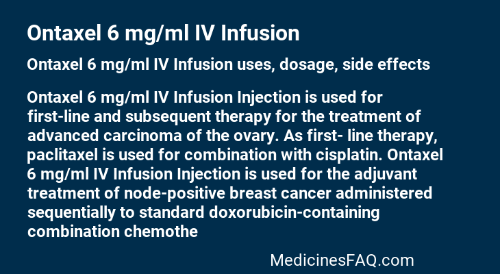 Ontaxel 6 mg/ml IV Infusion