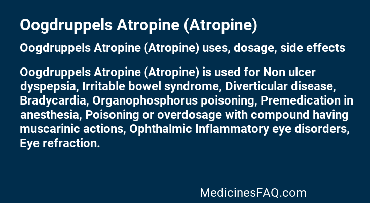 Oogdruppels Atropine (Atropine)